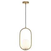 Mercator Lighting Lighting Modern Art Deco Opal Glass Ball Pendant Light in Black or Brass Lights-For-You MPL505BRS